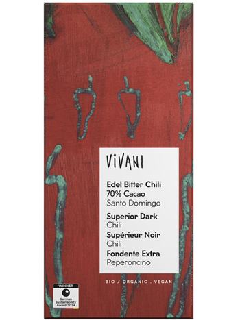 Vivani Schokolade Edelbitter Chili 70% Cacao