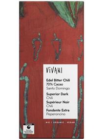 Vivani Schokolade Edelbitter Chili 70% Cacao